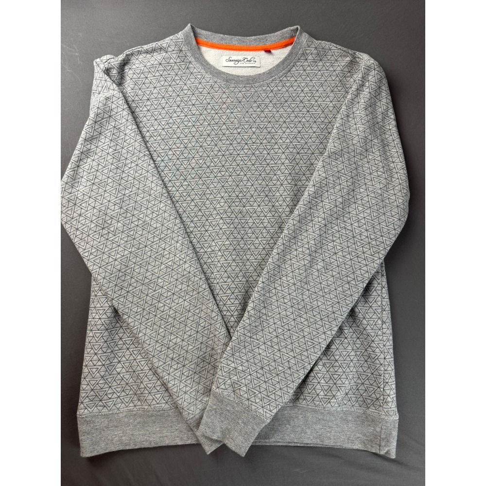 Sovereign Code Sweatshirt Mens Large Grey Excellent Geometric Triangle Print